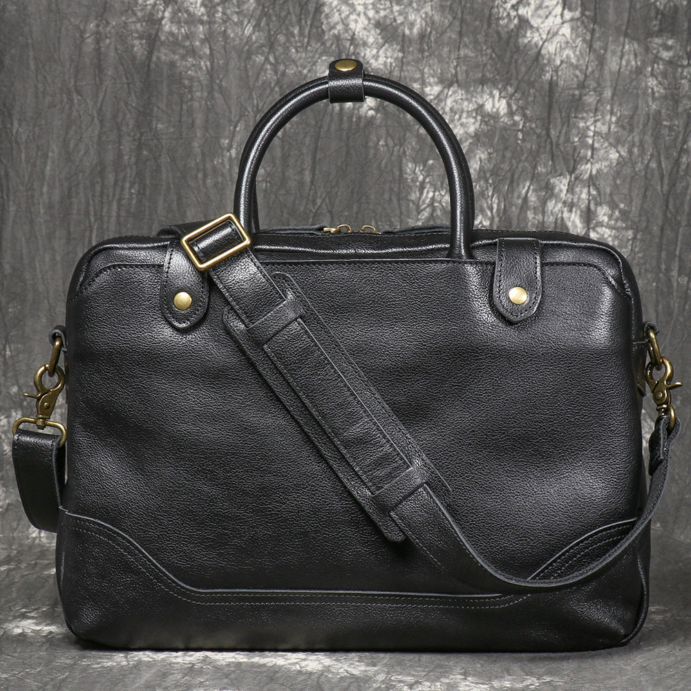 Men's Business Cowhide Large Capacity Computer Men's Handbags