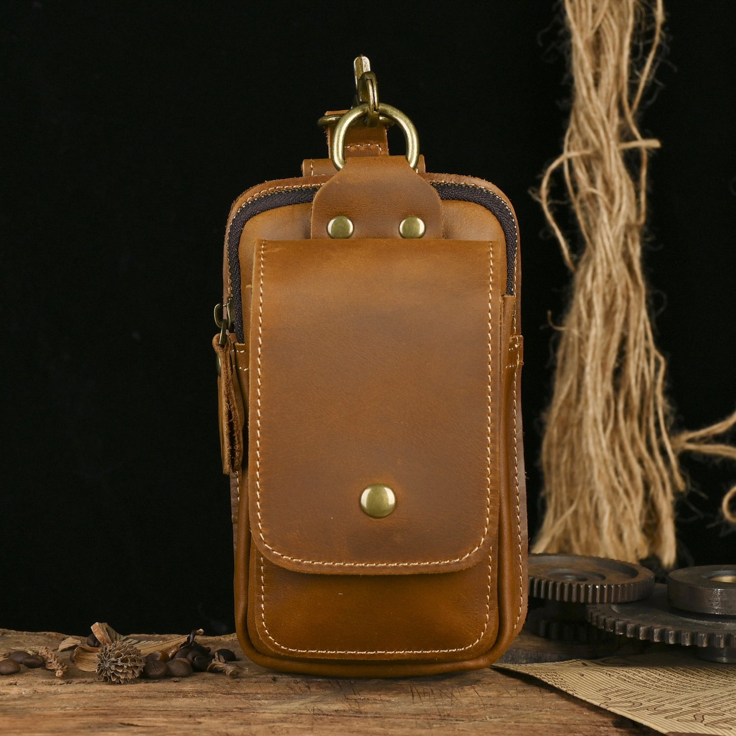 Leather First Layer Cowhide Wear Hanging Phone Bags