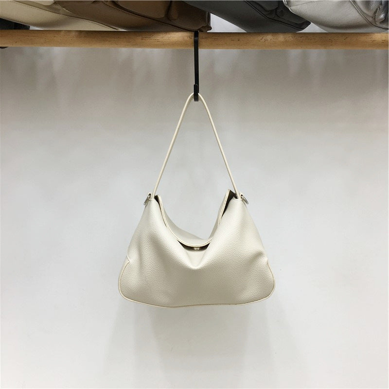 Cabinet Niche Retro Lychee Pattern Soft Leather Simple Women's Handbag