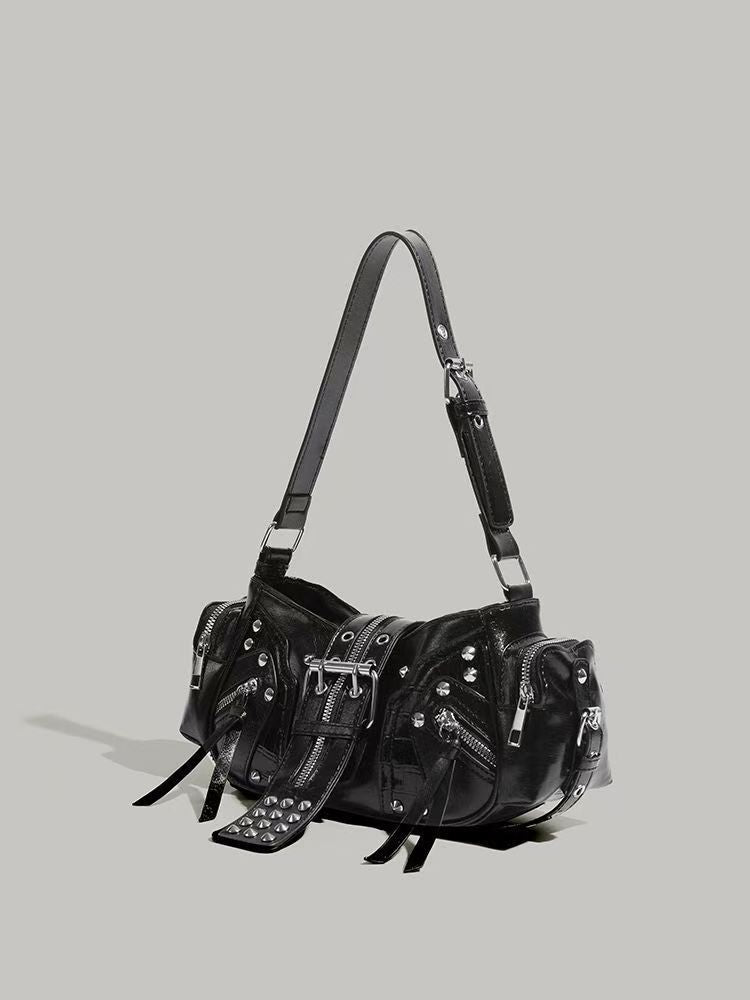 Niche Design Motorcycle Winter Retro Sweet Cool Hot Underarm Women's Shoulder Bag