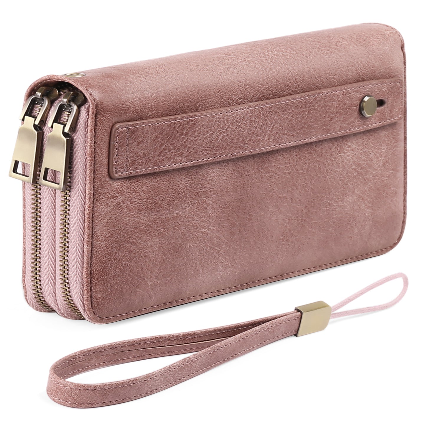 Women's Double Zip Clutch Large Capacity Soft Ladies Wallet