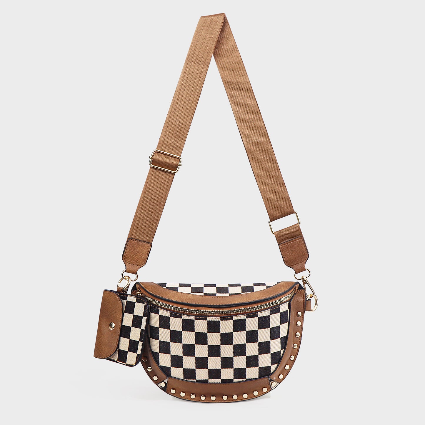 Women's Canvas Chessboard Classic Earphone Trendy Bags