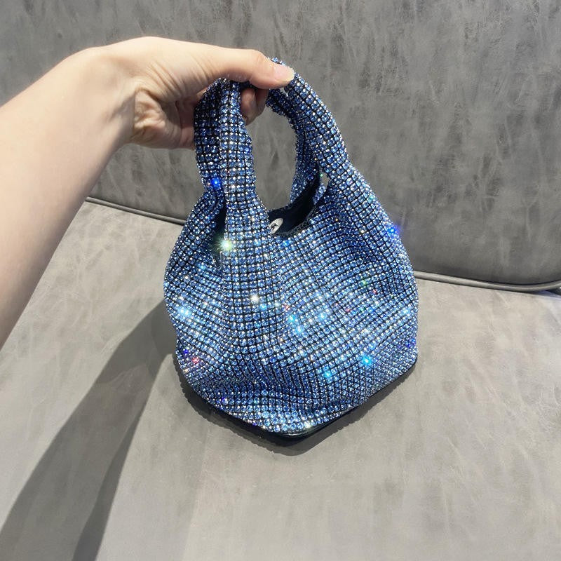Women's Vest Diamond Summer Fashion Bucket-shaped Sier Lion Dinner Bag