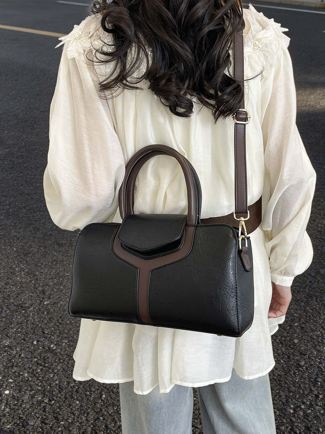 Women's Large Capacity Boston Retro Light Luxury Design Hand Holding Women's Messenger Bag
