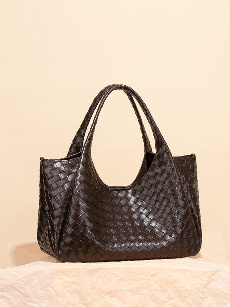 Women's Embossed Woven Fashion Large Capacity Commuter Bags