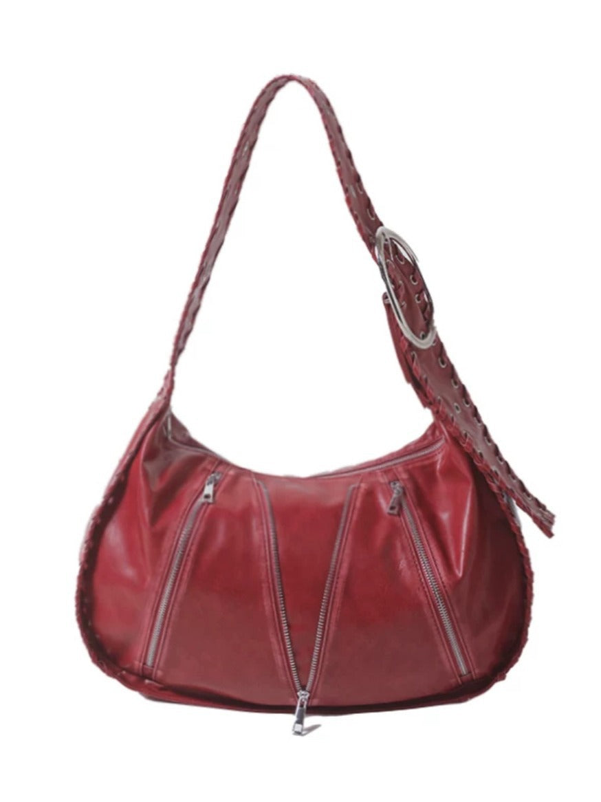 Advanced Texture Retro Rub Colored Woven Underarm Wide Strap Large Women's Shoulder Bag