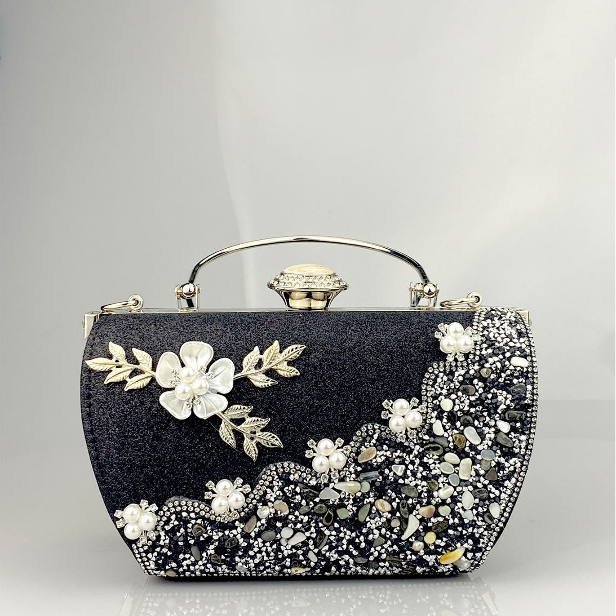 Women's Princess Hardware Diamond Floral Decorations Party Dress Elegant Dinner Bag
