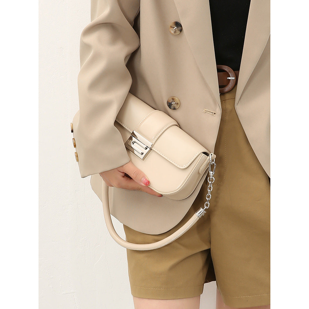 Women's High-grade Niche Harmonica Chain French Stick Women's Shoulder Bag