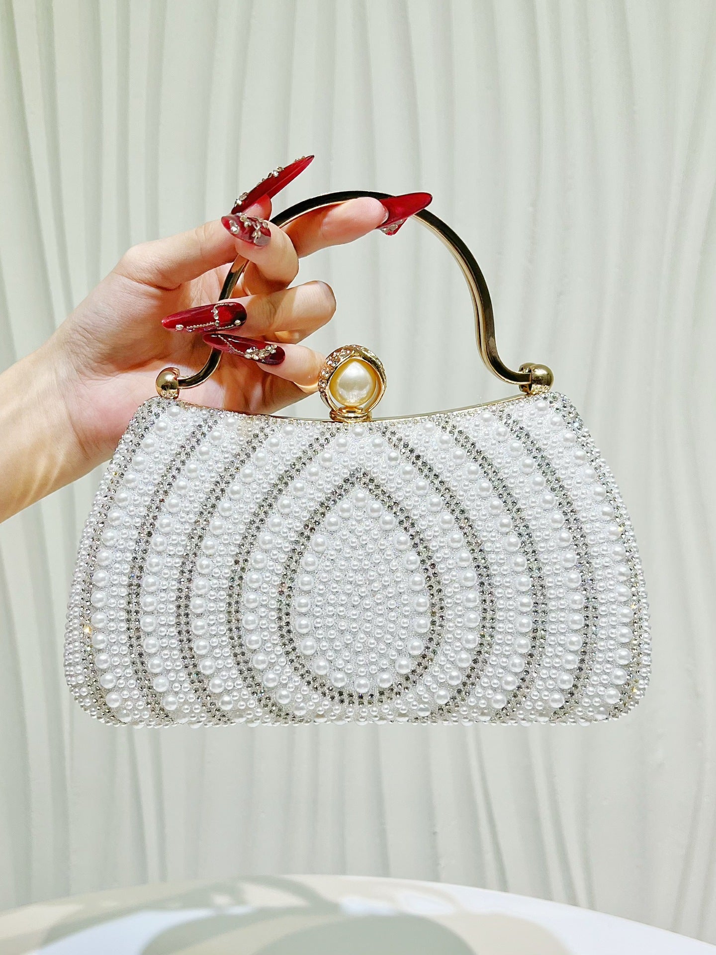 Graceful Pearl Diamond Fashion Banquet Clutch Bags