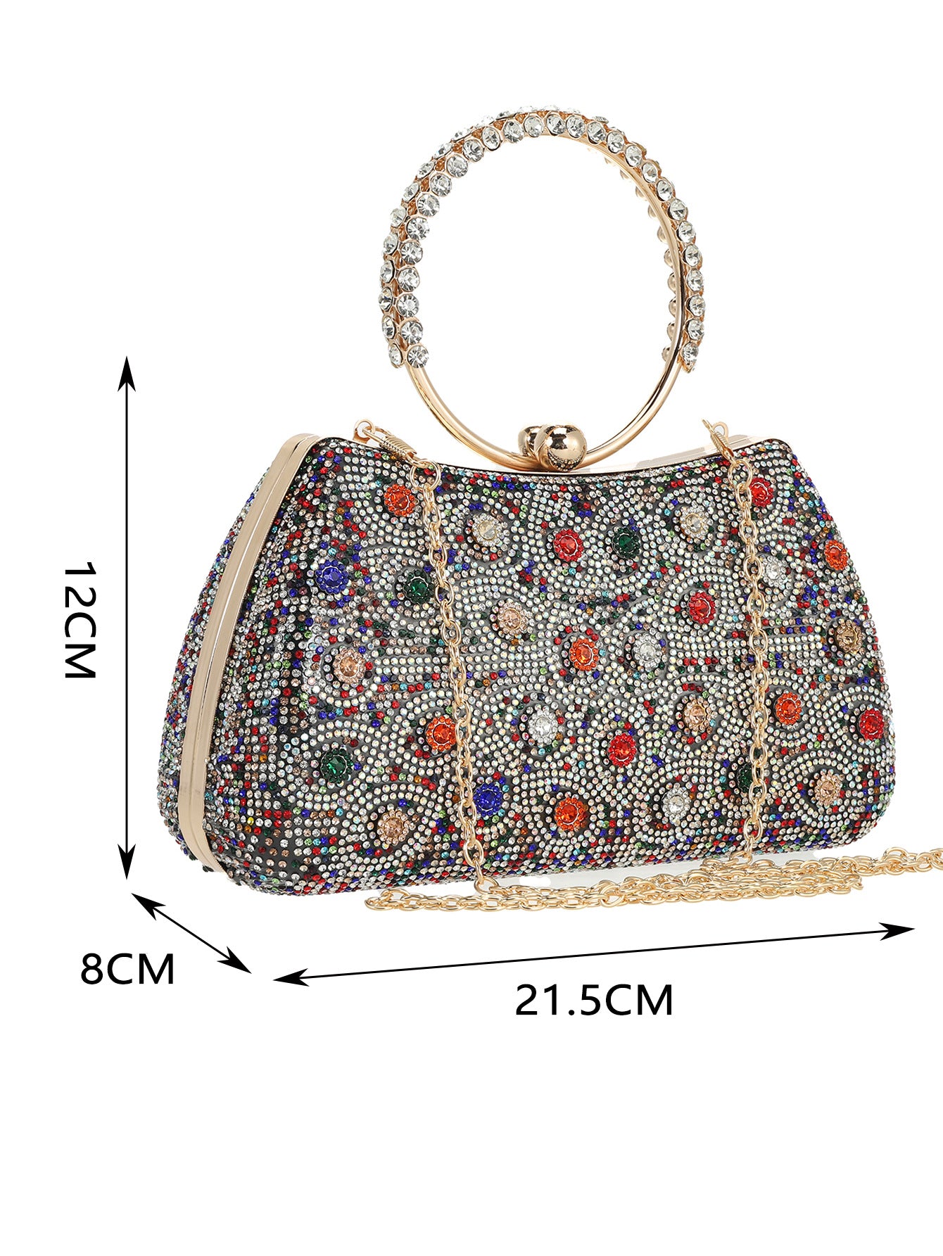 Women's Rhinestone Box Diamond Portable Banquet Bride Handbags