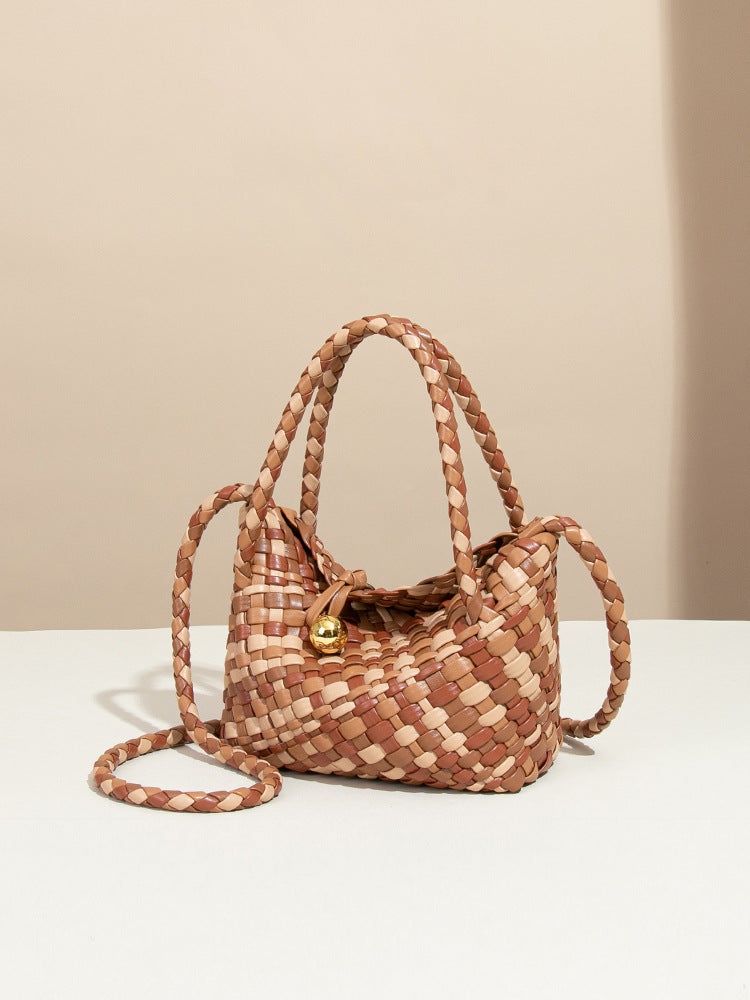 Women's French Style High-grade Hand High Quality Stitching Contrast Color Women's Messenger Bag
