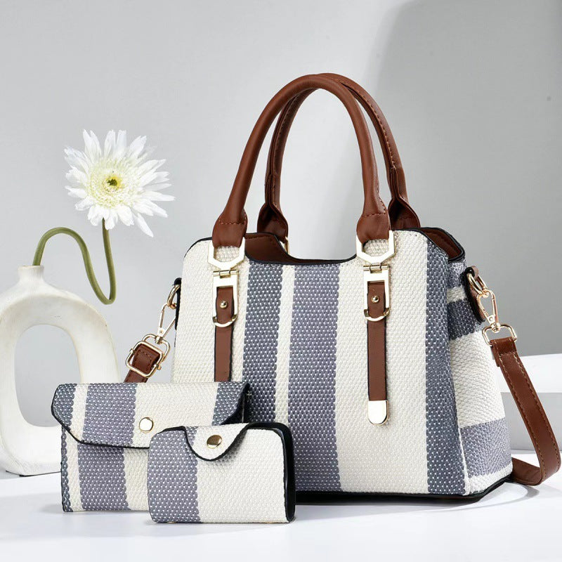 Mother Canvas Contrast Color Trendy Fashionable Elegant Bags