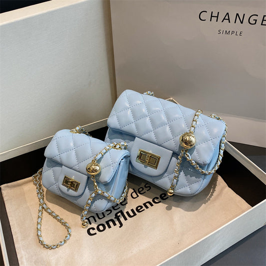 Women's Rhombus Embroidery Thread Pouch Summer Trendy Fashion Small Square Bag