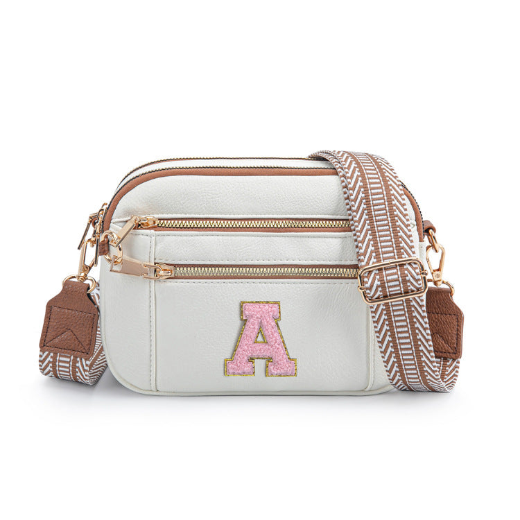 Chessboard Plaid Fashion Retro Double Zipper Women's Shoulder Bag
