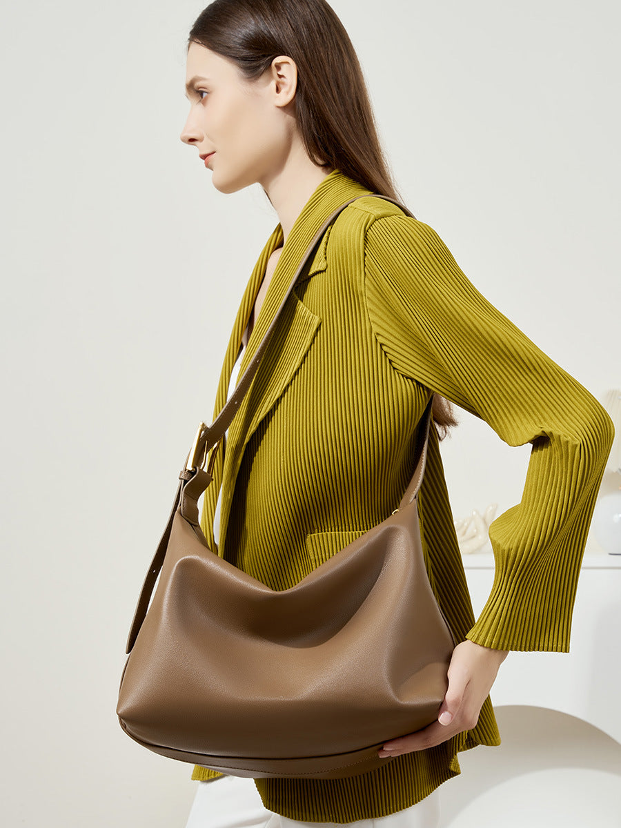 Women's Genuine Leather Underarm Large Hobo Cow Tote Bags