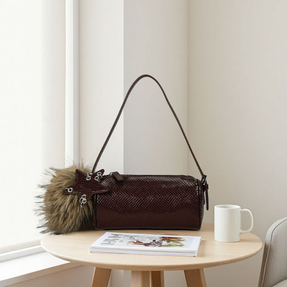 Unique Pencil Mini Cylinder Portable Cell Women's Messenger Bag