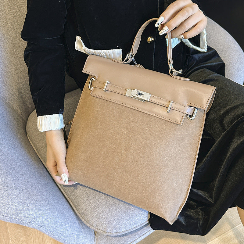 Women's Frosted Leather Portable Commuter Large Capacity Women's Messenger Bag