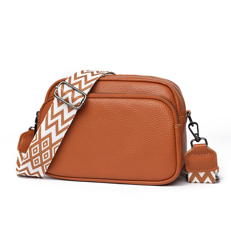 Women's First Layer Cowhide Genuine Leather Trendy Simple Solid Women's Shoulder Bag