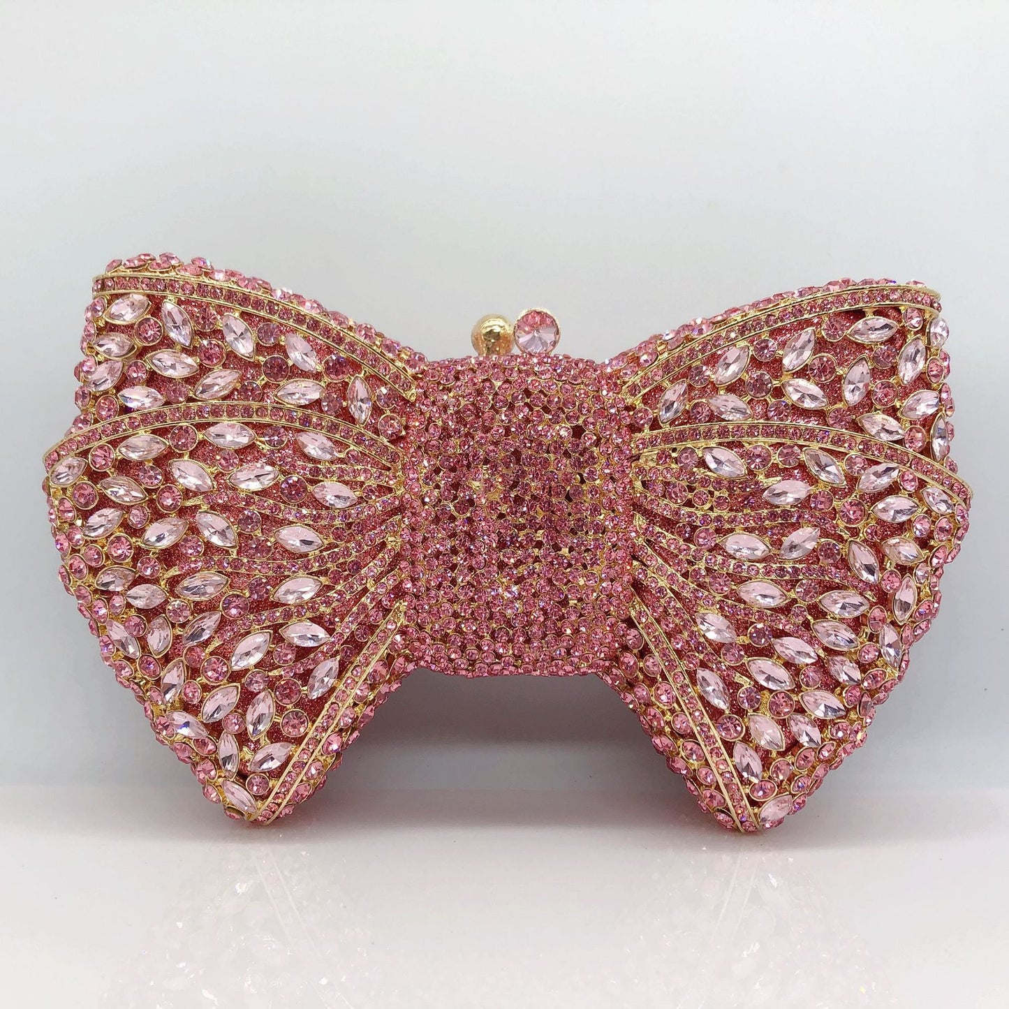 Women's Bow Diamond Hollow Full Clutch Banquet Evening Bags