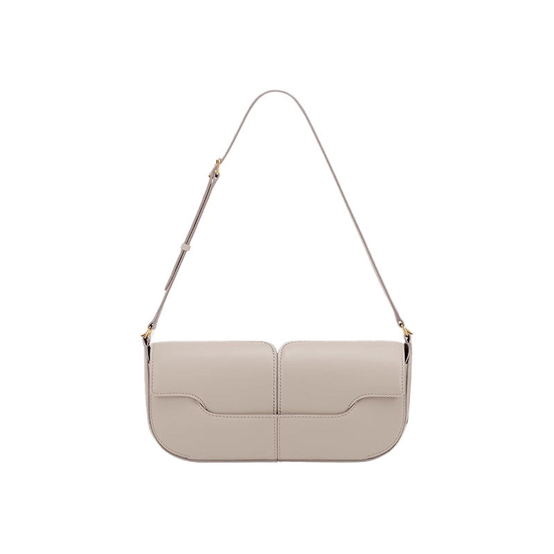 Casual Baguette Smooth Cowhide Portable Underarm Women's Shoulder Bag