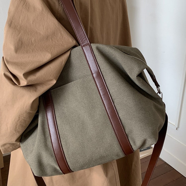 Women's Canvas Large Capacity College Class Women's Shoulder Bag
