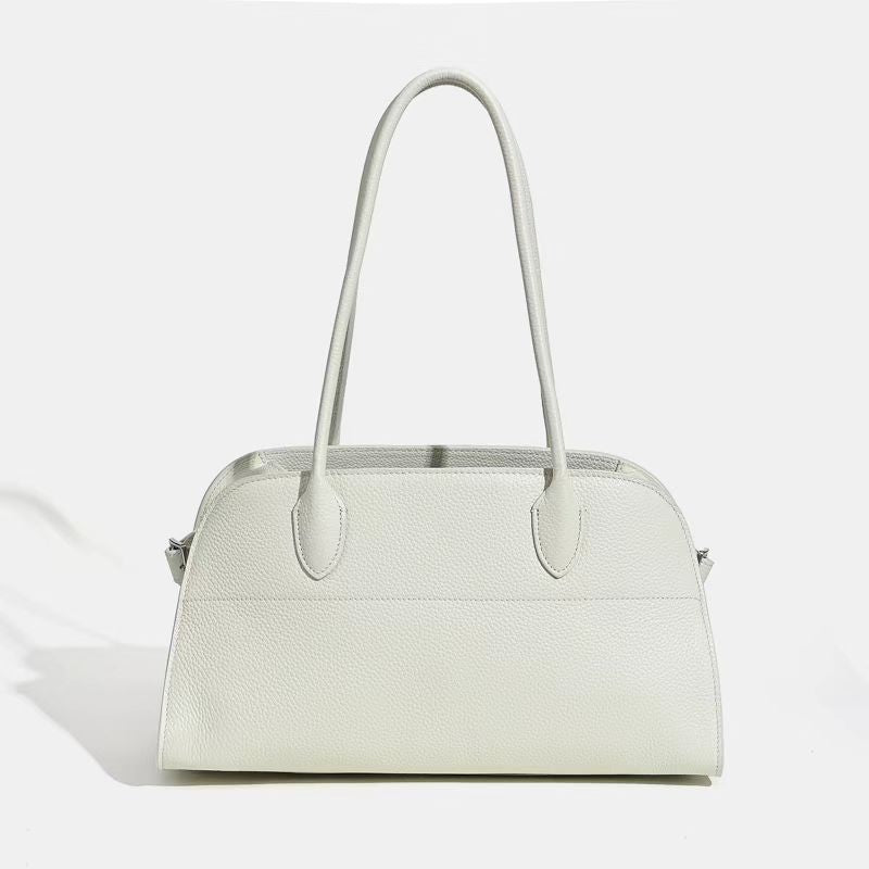 Large Capacity Boston Female Commuter First Layer Cowhide High Sense Tote Bag
