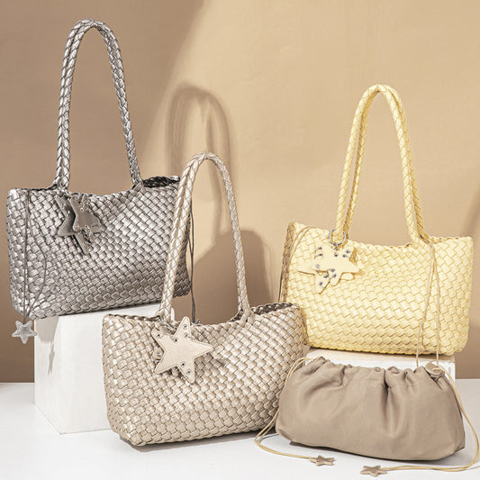 Gun Horizontal Handmade Woven Large Capacity Totes High-grade Women's Shoulder Bag