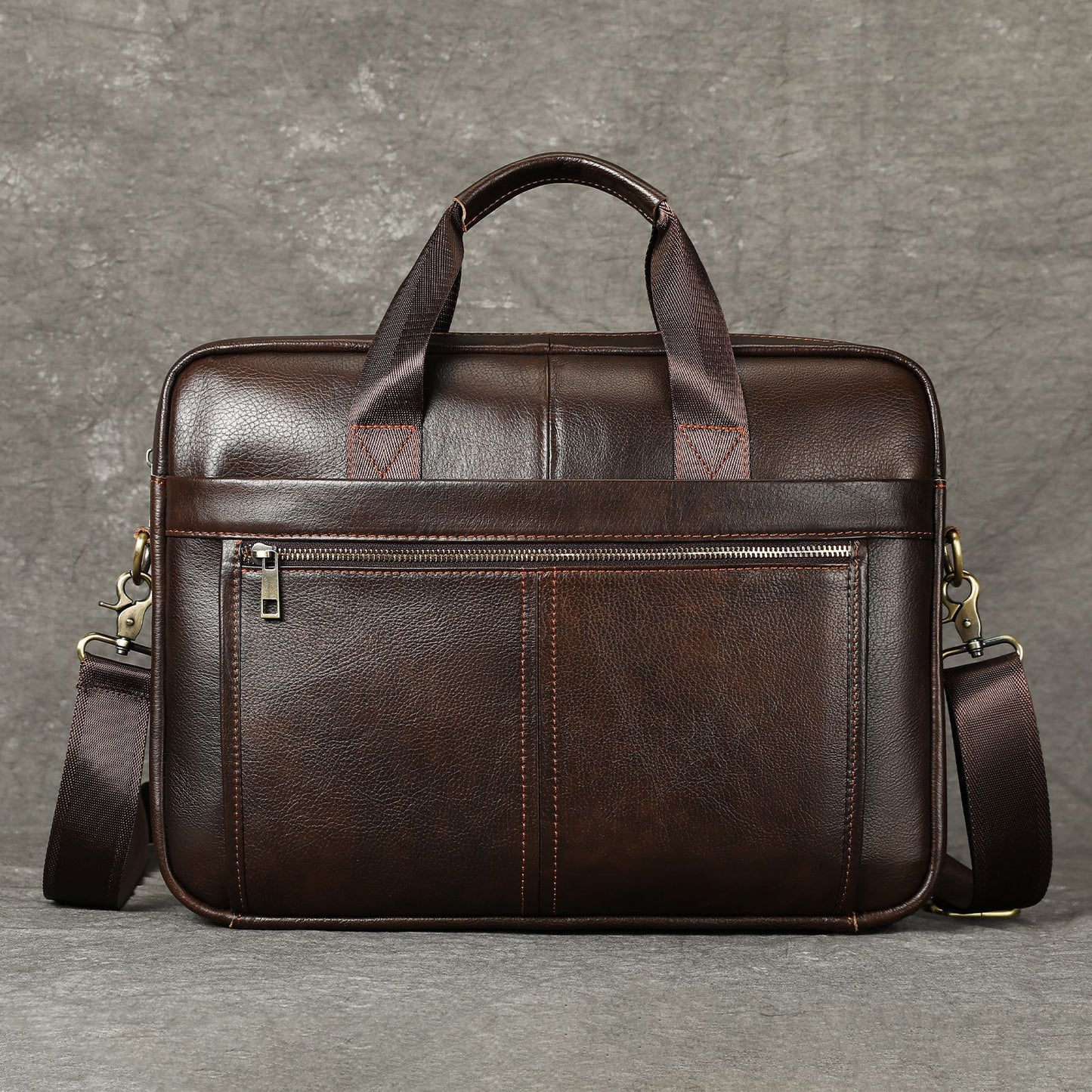 Men's Fashion Genuine Leather Business Computer File Bags