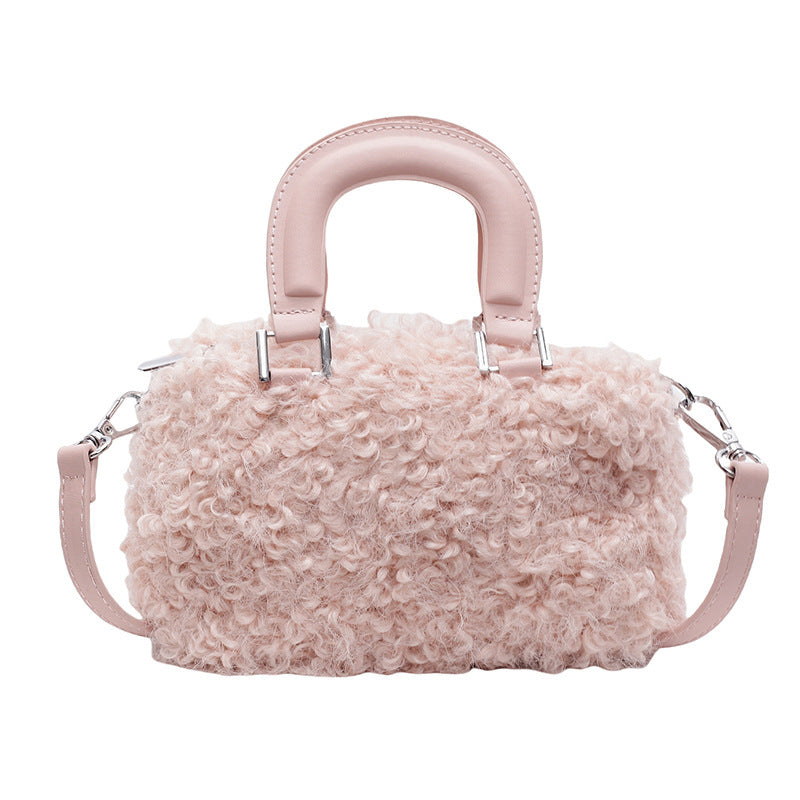 Niche Lamb Plush Female Mori Cute Hand Holding Pillow Women's Shoulder Bag