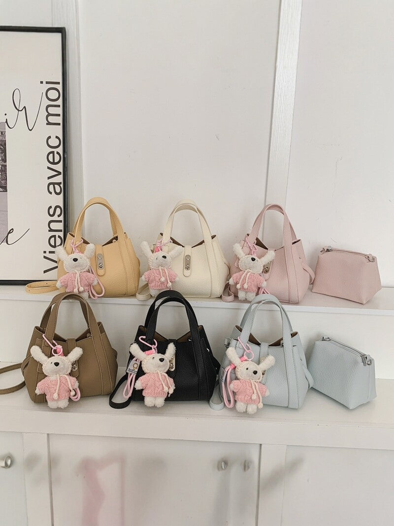 Women's Korean Style Lychee Pattern Cute Plush Pendant Lock