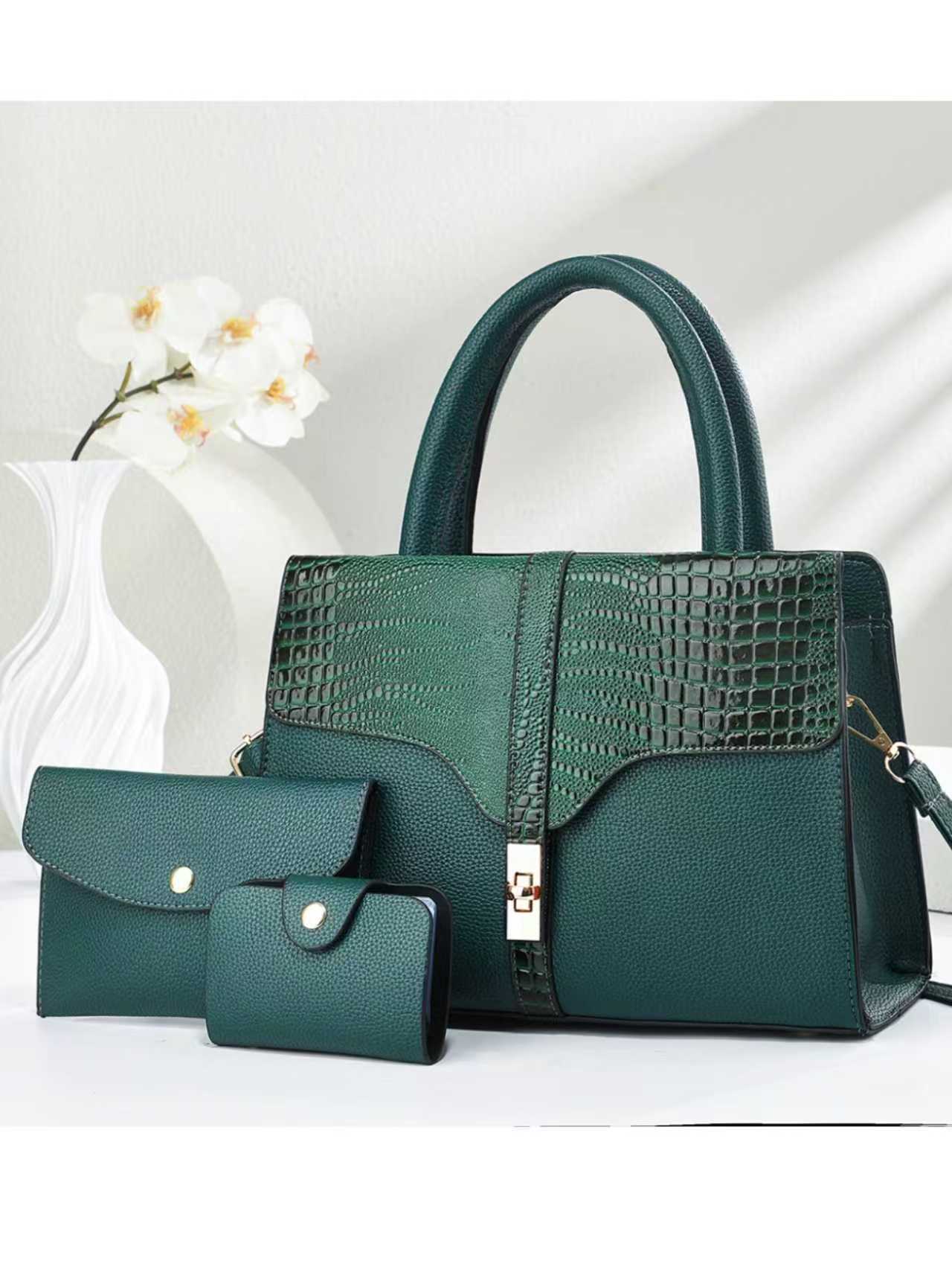 Large Capacity Textured Crocodile Pattern Simple One Women's Handbag