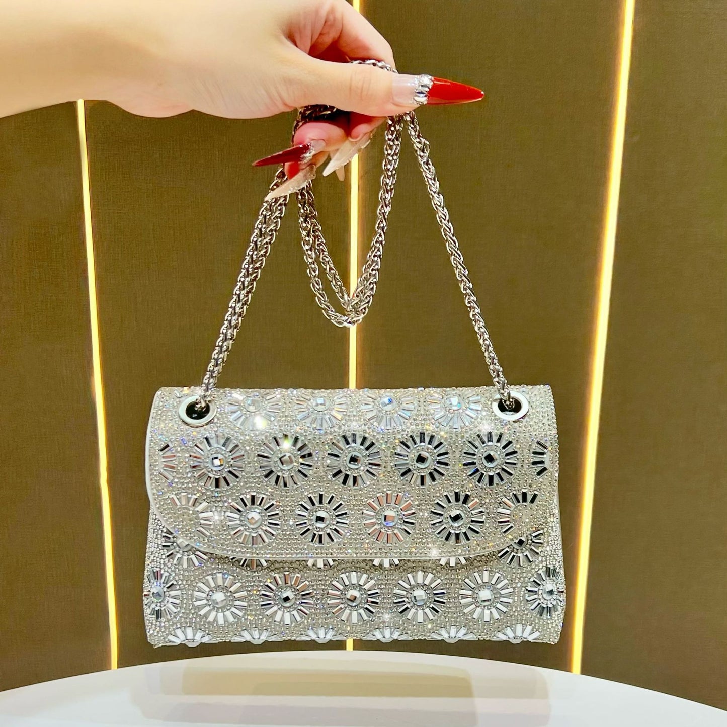 Women's Design Diamond Pouch Fashion Underarm Dinner Bag