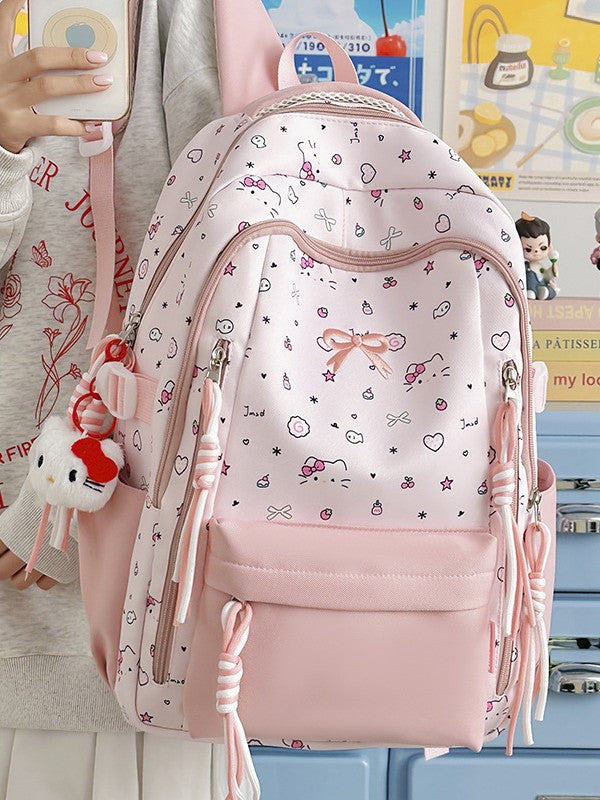 Cute Wild Korean Style Large Capacity Good-looking Bow Leisure Backpack