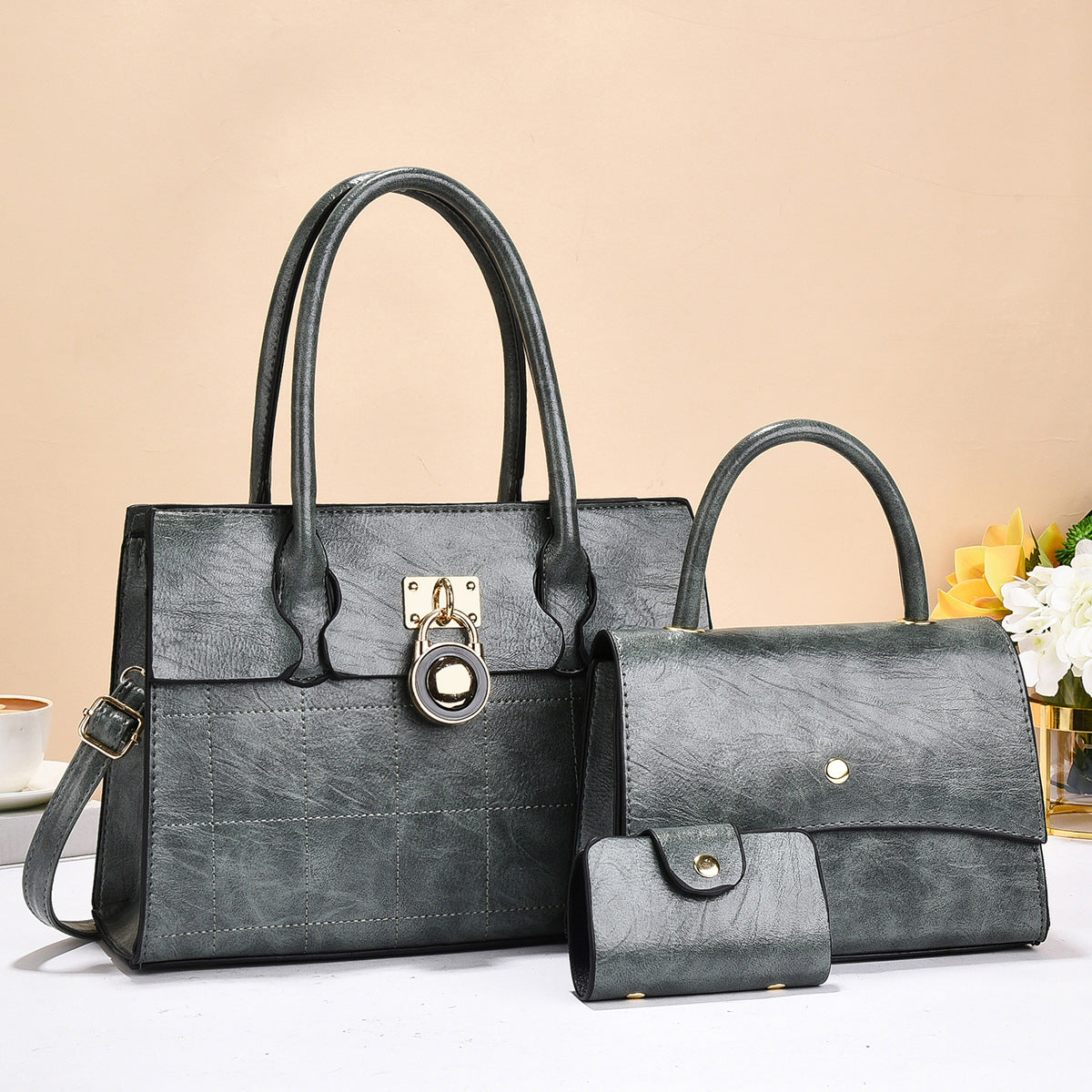 Women's Korean Style Exquisite Big Lady Temperament Shoulder Bags