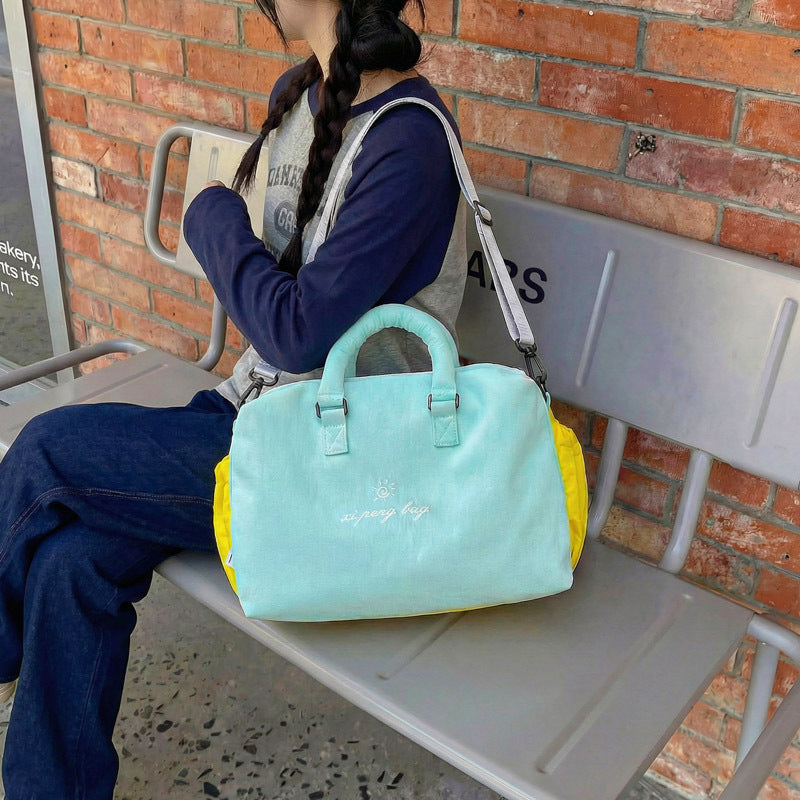 Women's Lightweight Personality Iti Contrast Color Large Capacity Women's Shoulder Bag
