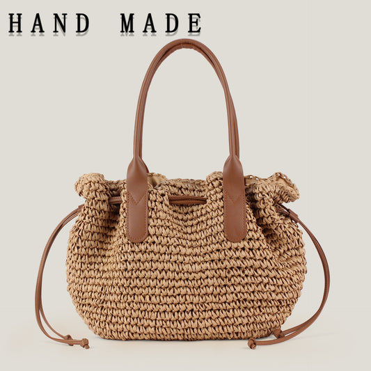 Women's Large Capacity Hand-woven Seaside Vacation Beach Women's Shoulder Bag