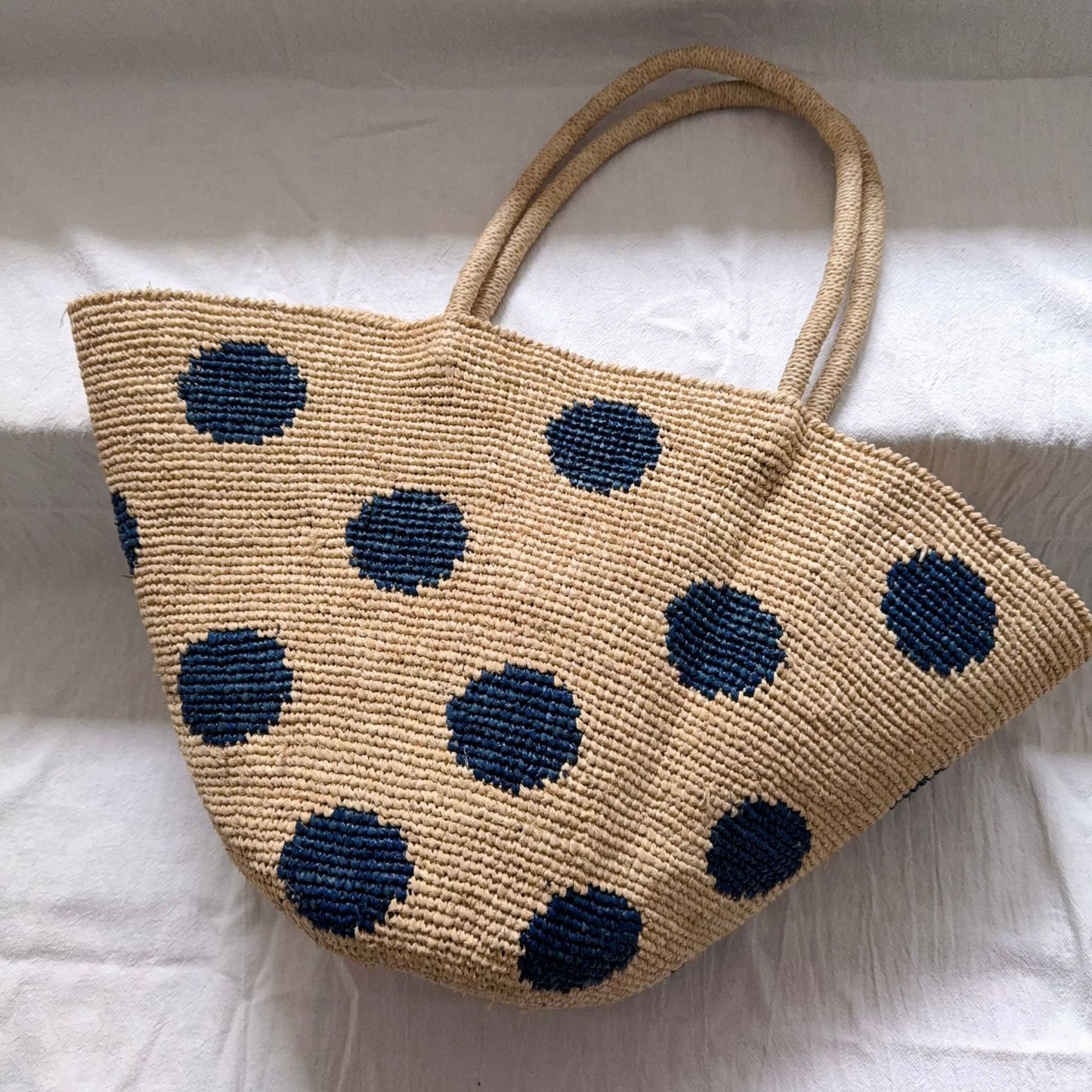 Women's Summer Raffia French Style Vacation Seaside Large Capacity Polka Dot Women's Shoulder Bag