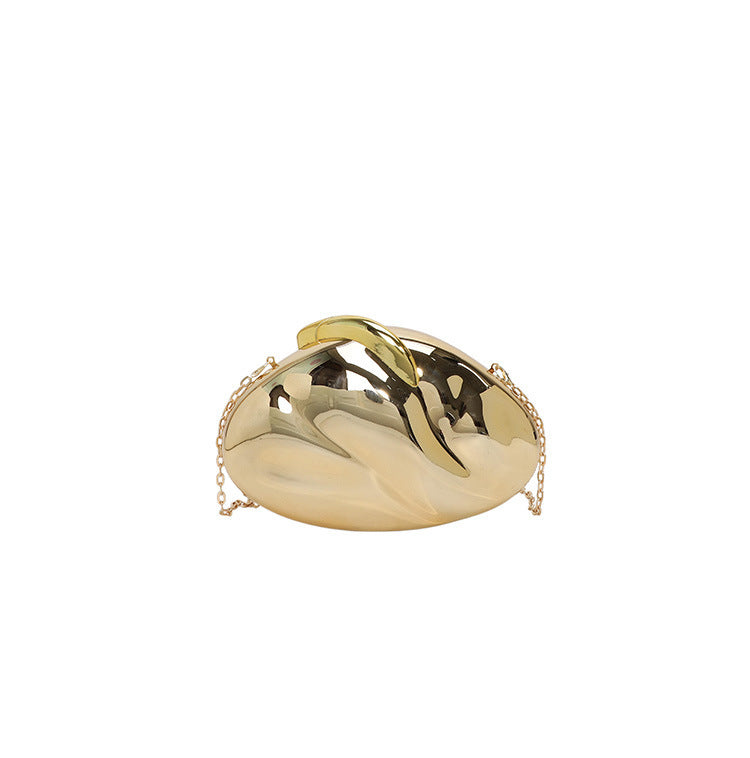 Oval Acrylic Electroplated Glossy Dinner Fashion Women's Messenger Bag