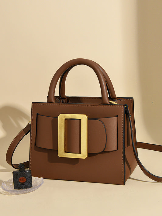 Women's Retro Style Korean Fashion Portable Solid Color Bags