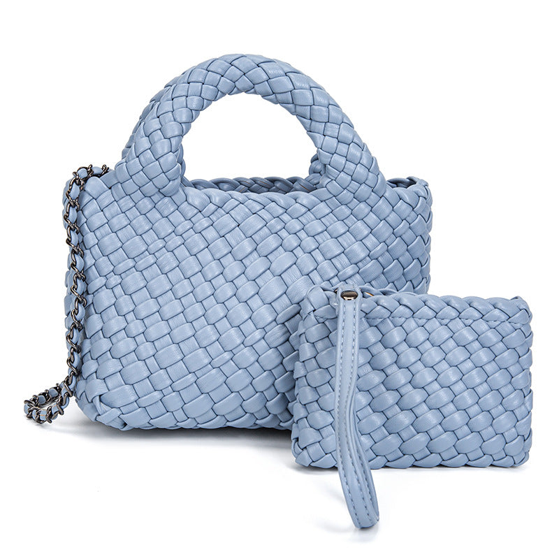 Hand-woven Leather Fashion Vegetable Basket Son Mother Women's Messenger Bag