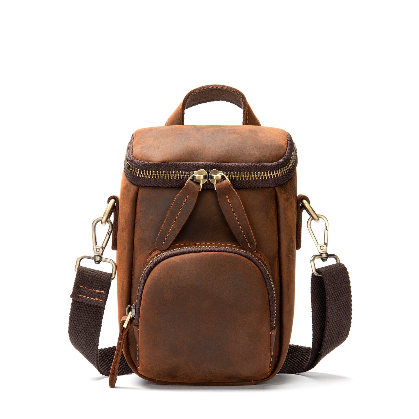 Men's Leather Fashion Crazy Horse First Layer Cowhide Men's Shoulder Bag