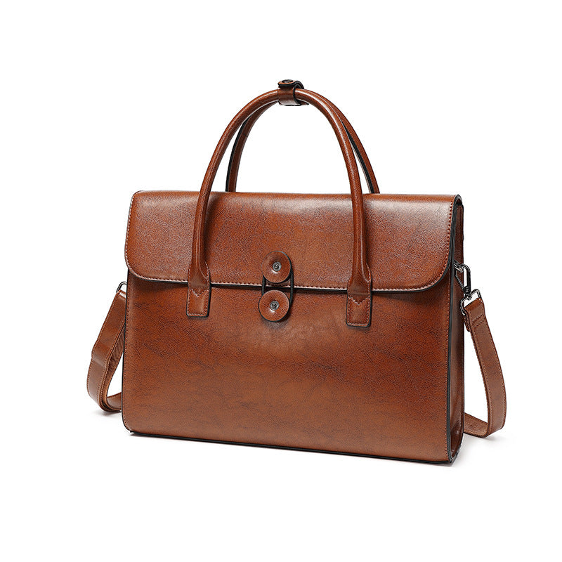 Women's High Sense Genuine Leather Retro Fashion Laptop Bags