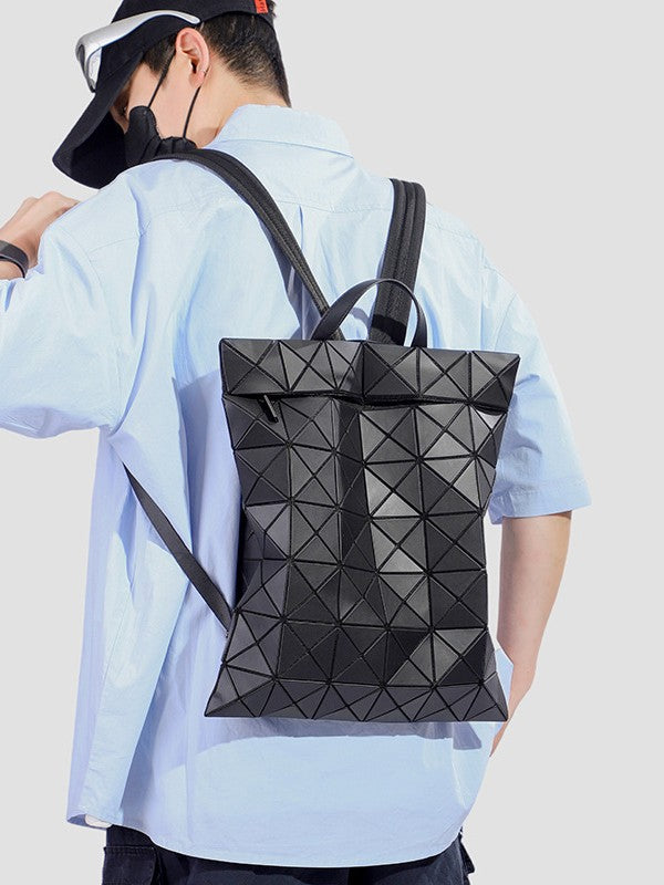 Women's Personality Rhombus Large Capacity Trendy Cool College Student Schoolbag