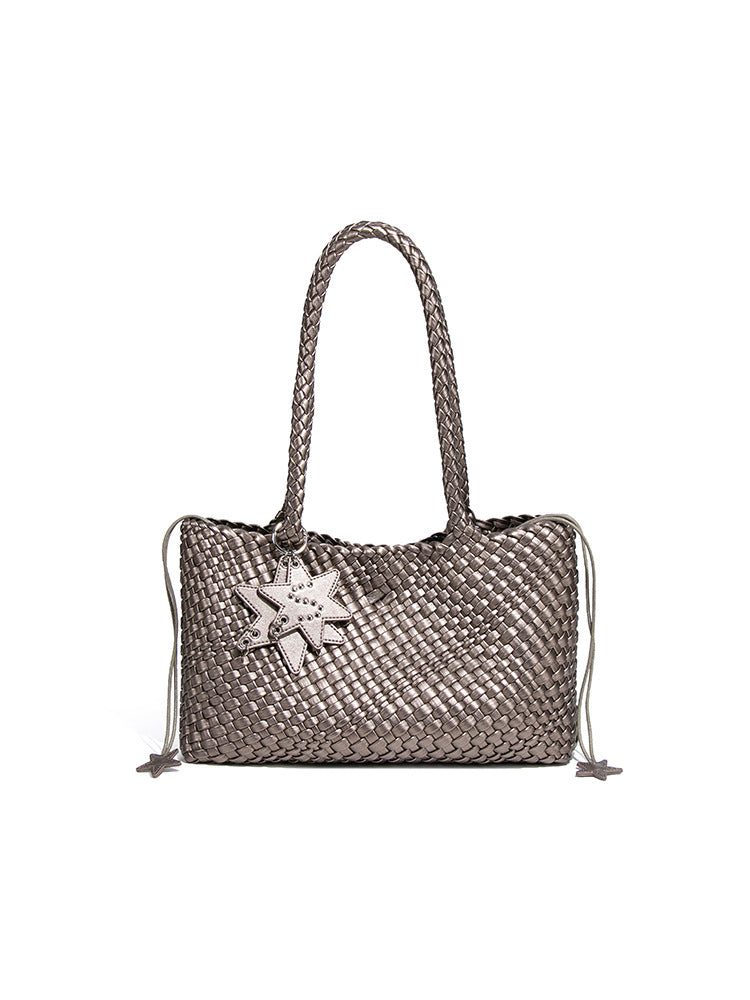 Unique Woven High-grade Fashionable Drawstring Shopping Tote Bag