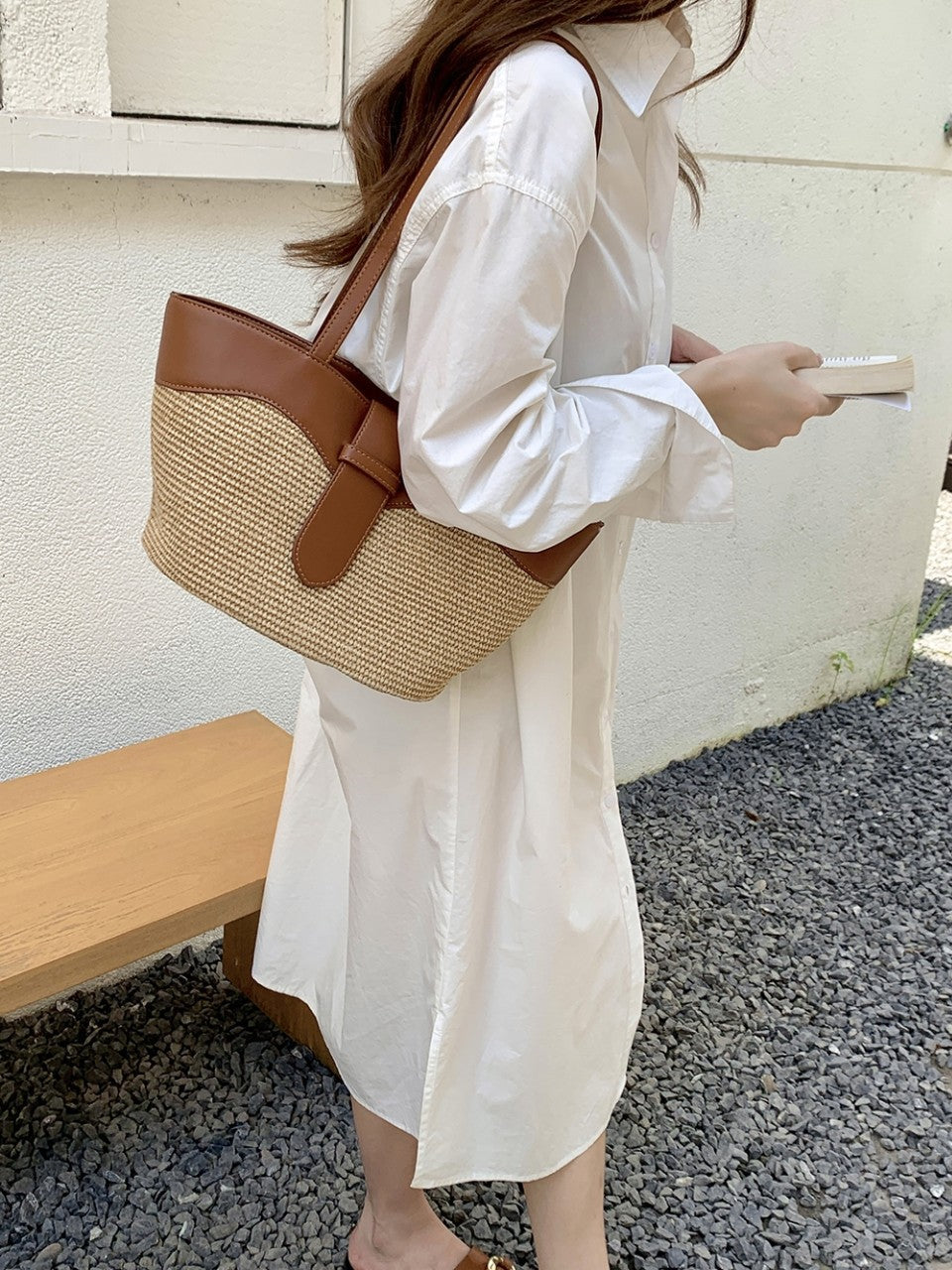 Women's Straw Large Capacity Combination Beach Woven Women's Shoulder Bag