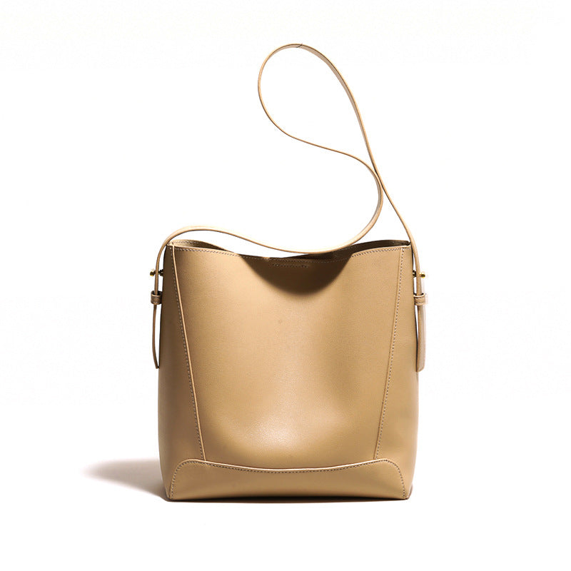 Women's Cowhide Genuine Leather High-grade Large Capacity Bucket Bags