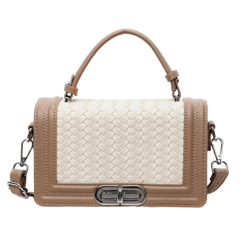 Women's Style Chain Fashion Woven Versatile Contrast Small Square Bag