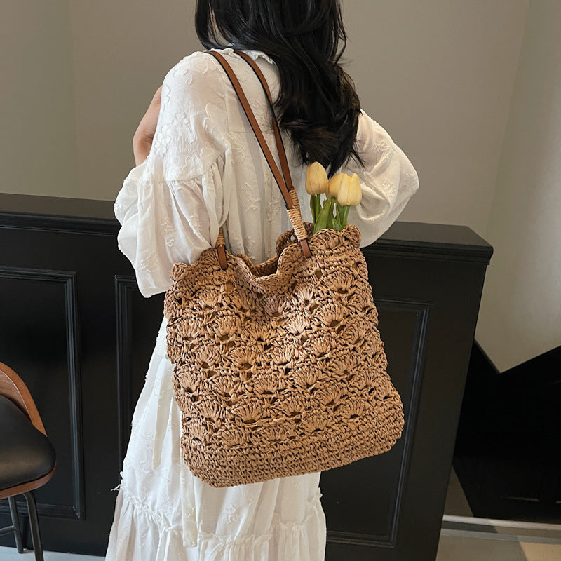 Leisure Commute Straw Fashion Trend Large Tote Bags