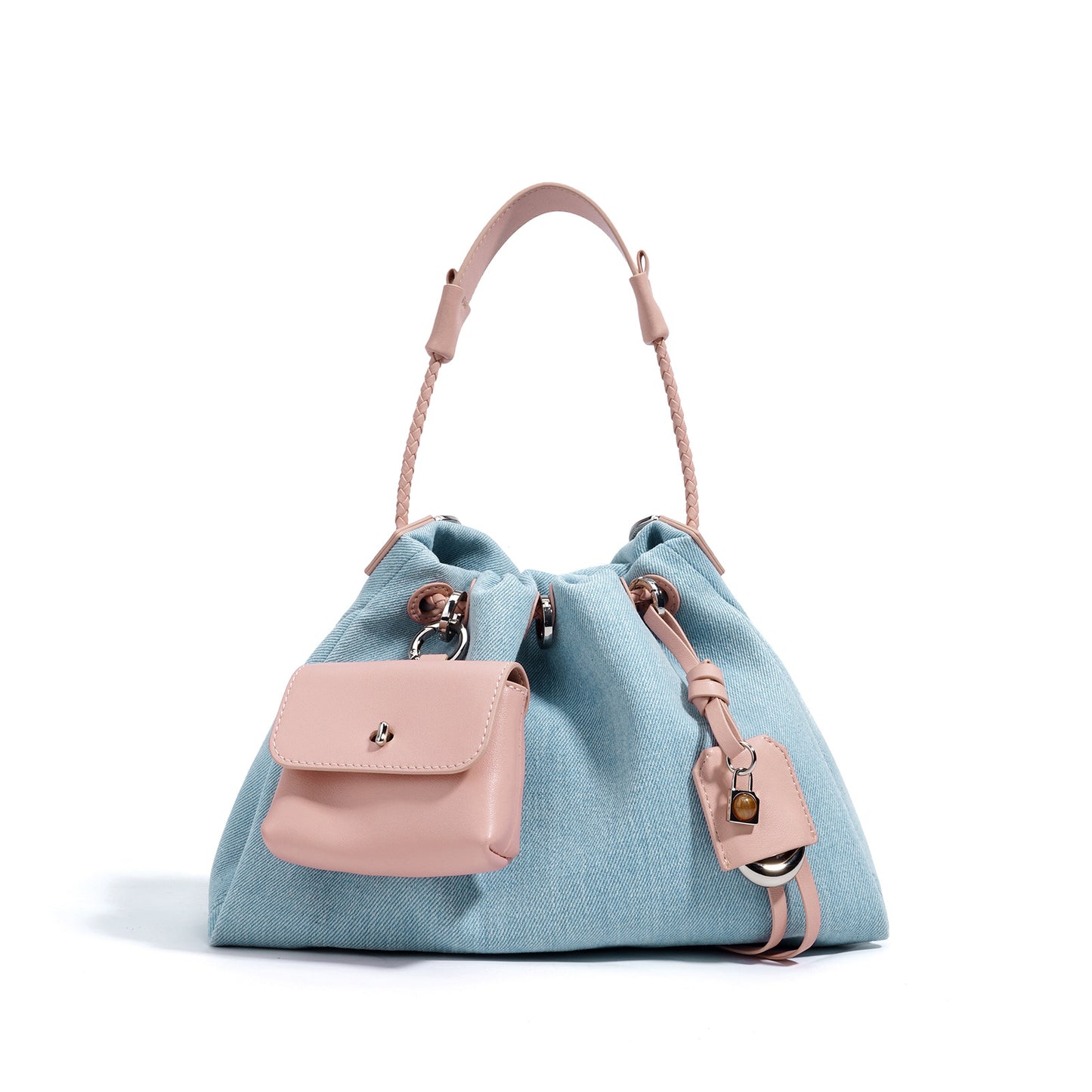 Denim Genuine Leather Design High-grade Fashion Women's Messenger Bag