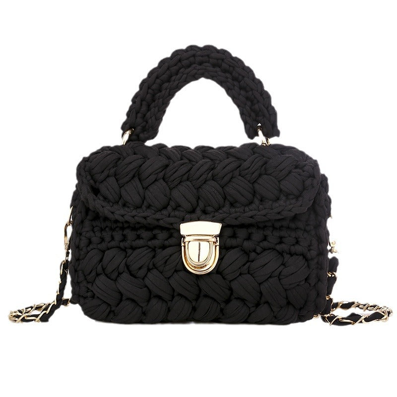 Women's Ya Hand-woven Material Crochet Homemade Classic Style Strip Women's Messenger Bag
